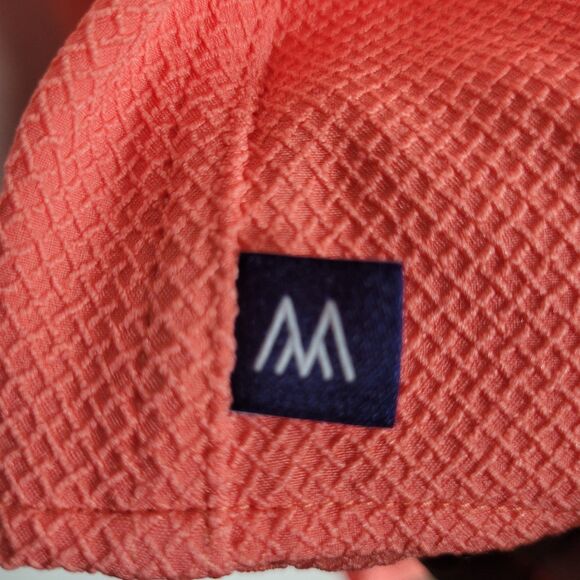 NWOT Mizzen+Main Palmer Camp Shirt Mens M Salmon Peach Linen Blend Stretch Shirt - Picture 6 of 12